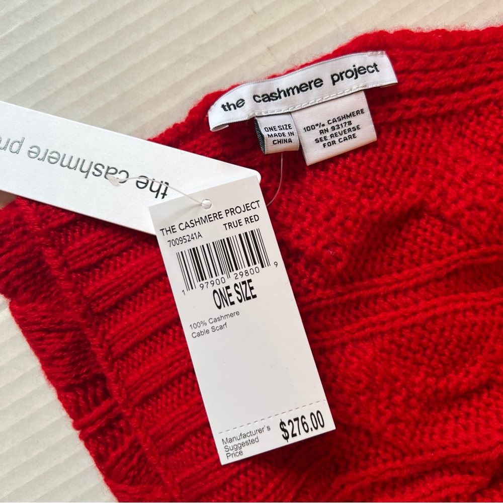 The Cashmere Project Scarf Red 100%Cashmere Valentines Gift - Picture 7 of 7
